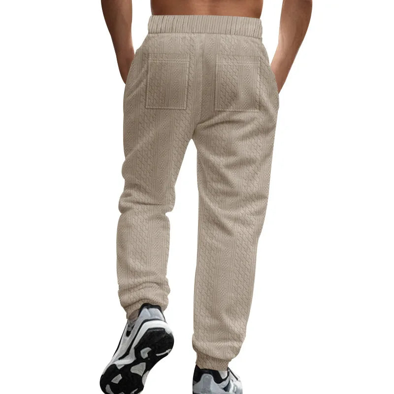 Men's Solid Color Sweatpants American Style Casual Pants Autumn Winter Home Wear Elastic Belt Soft and Comfortable Jogging Pants