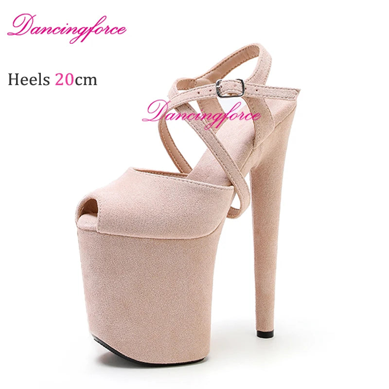 8Inches 20cm Sexy Exotic Luminous Discolored Pole Dancer Sandals Nightclub Stripper Platform Party High Heels Shoes