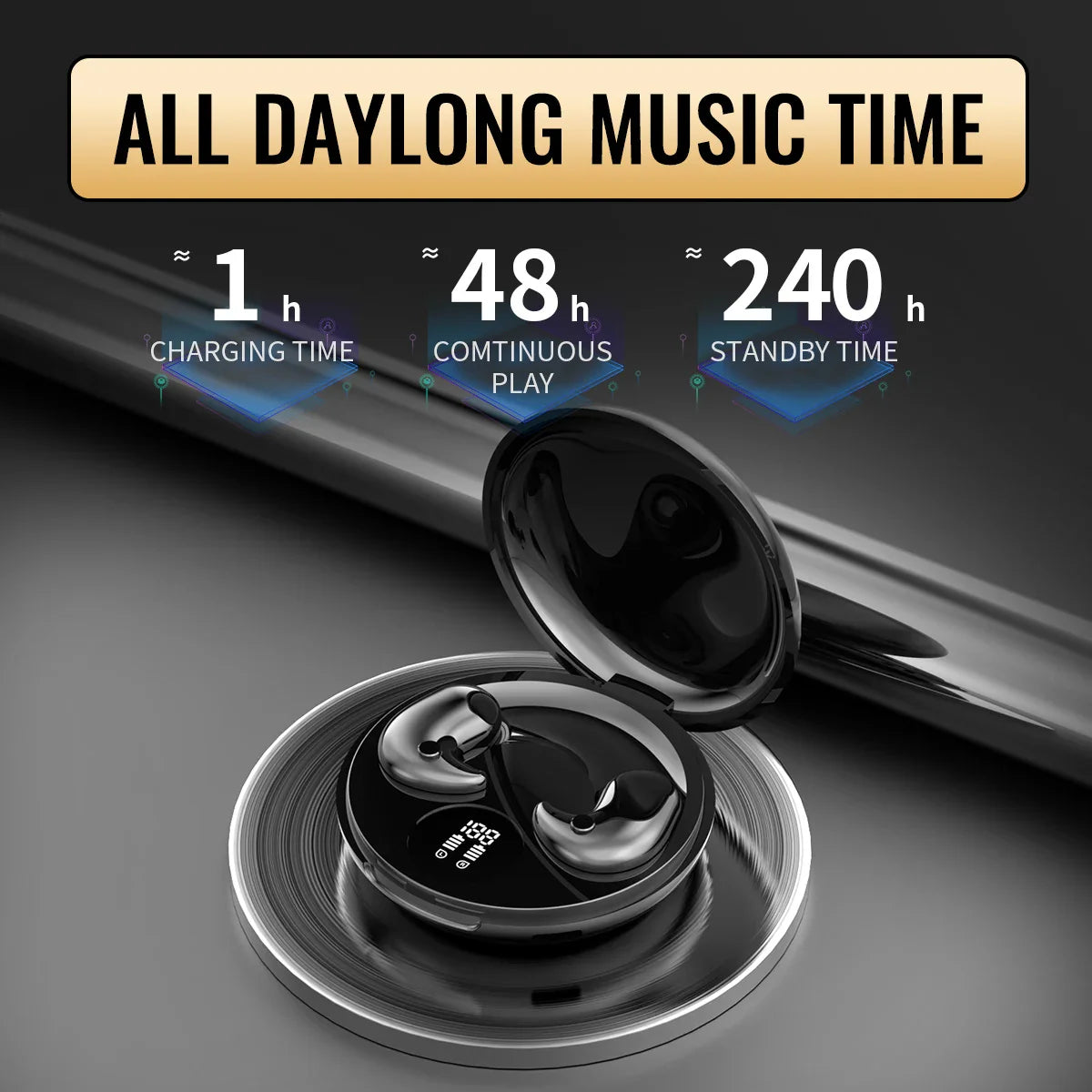 Sleep Invisible Earphone Mini Hidden Headphones In Ear IPX5 Waterproof Wireless Bluetooth Earbuds with Mic HIFI Music Headset