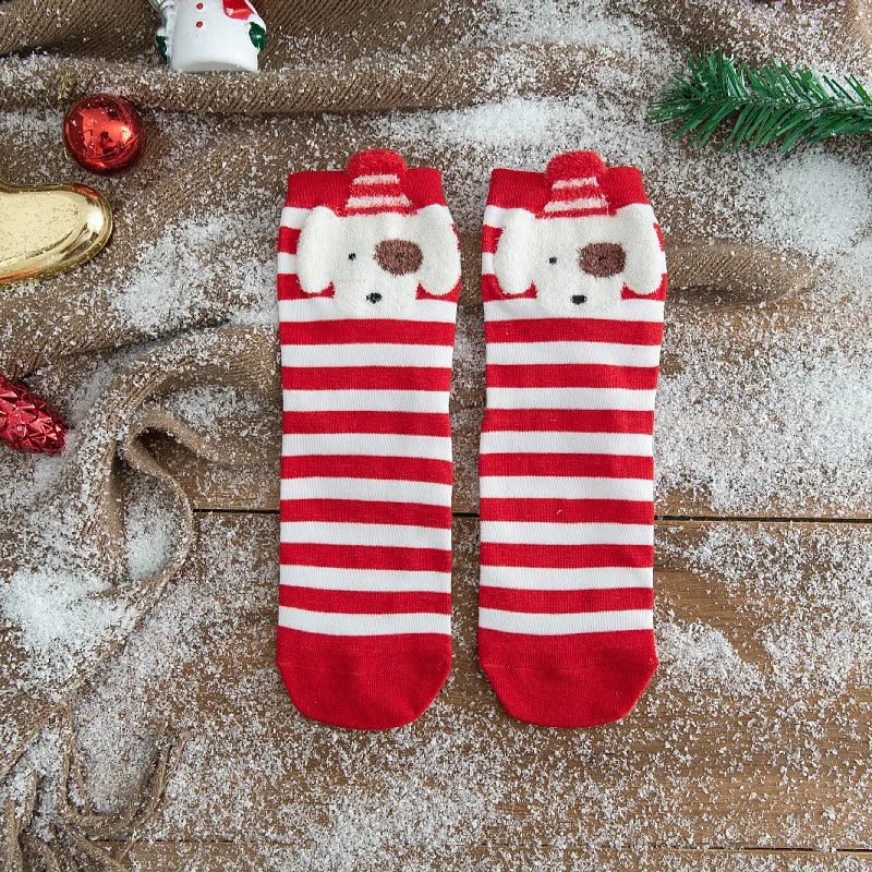 New Year Cartoon Christmas Socks Funny Elk Snowman Santa Claus Candy Bar Socks Woman Socks Socks Kids Christmas Gift Socks