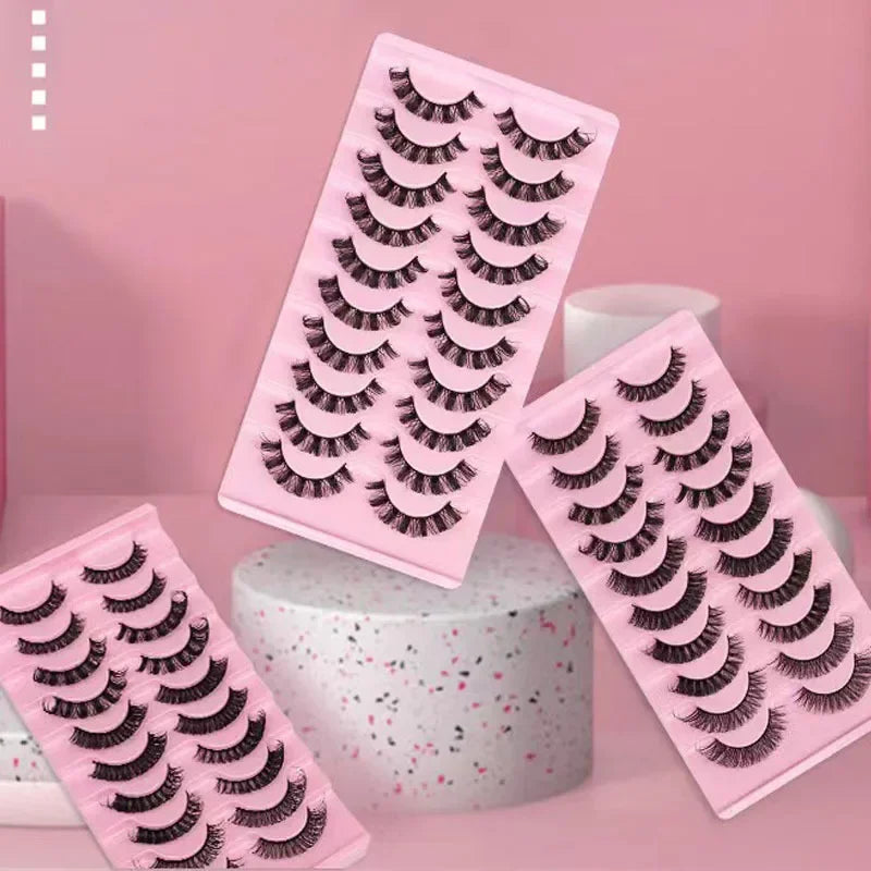 NEW 10Pairs 3D Mink Lashes russian strip lash Dramatic False Eyelashes Faux Cils Makeup Wholesale Fake Eyelash Extension