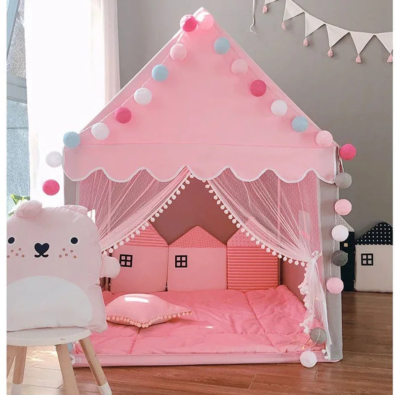 Portable Children's Tent Folding Kids Tents Tipi Baby Play House Large Girls Pink Princess Castle Child Room Decor Play Tent Toy
