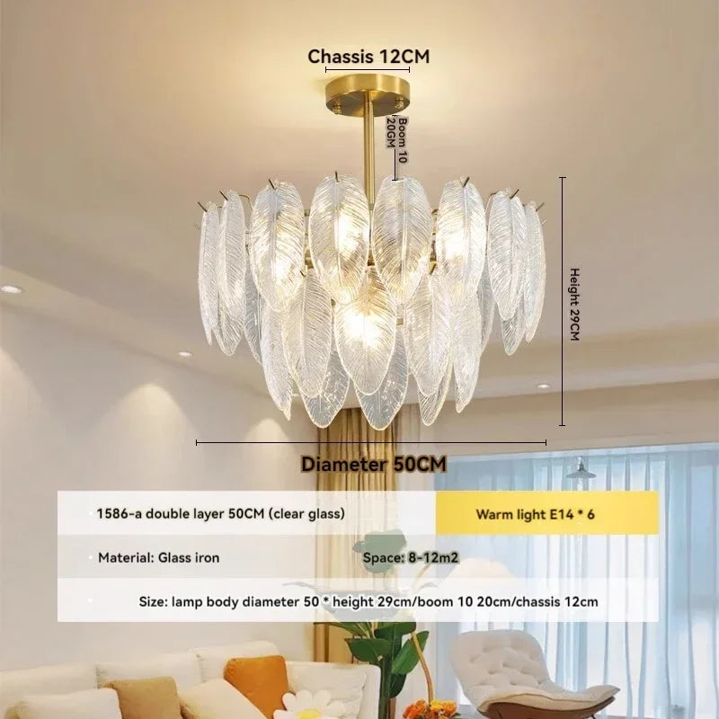 Modern Luxury crystal Chandeliers Gold French Glass chandelier Idoor Home Decor Pendant Lamp for Living Room Dining
