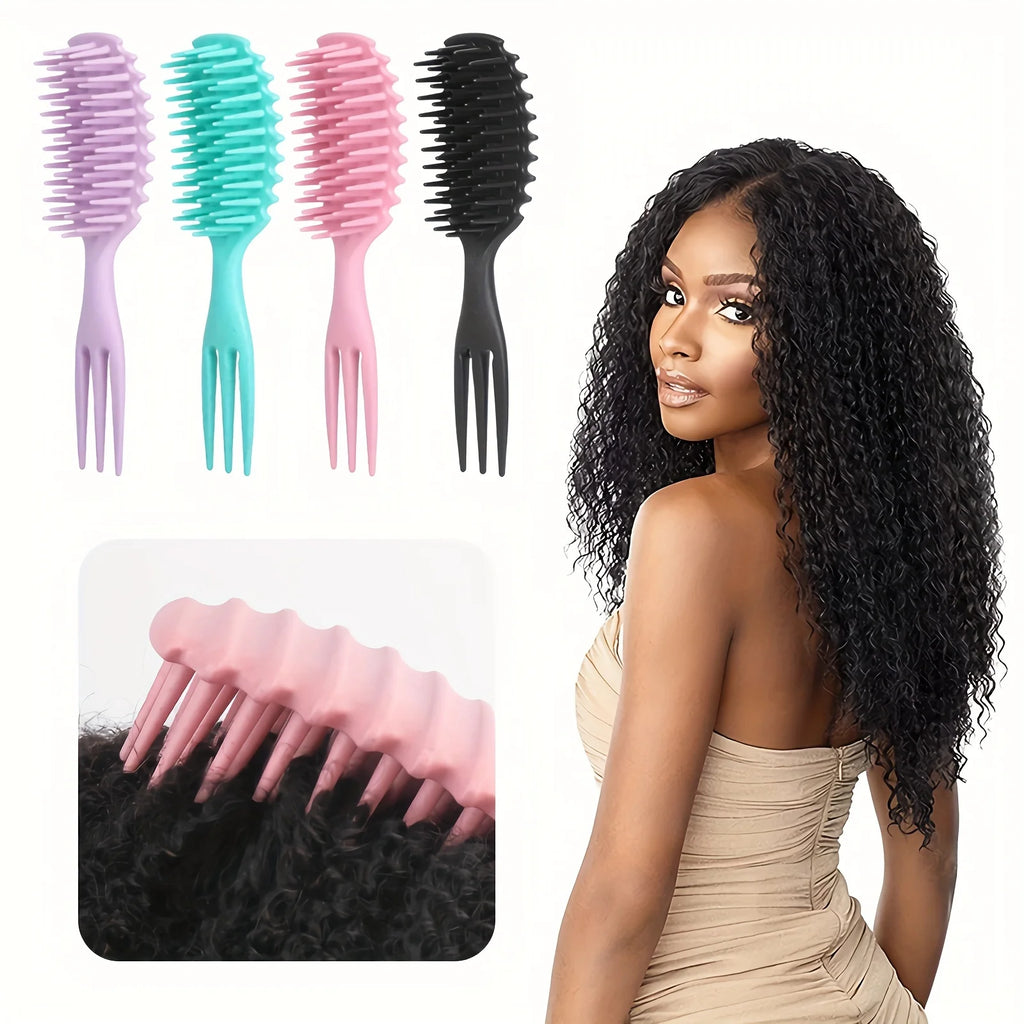 3-in-1 Candy Curly Hair Brush - Gentle Detangling Styling Comb for Wet or Dry Curls Reduces Pulling Separation Ideal for Women