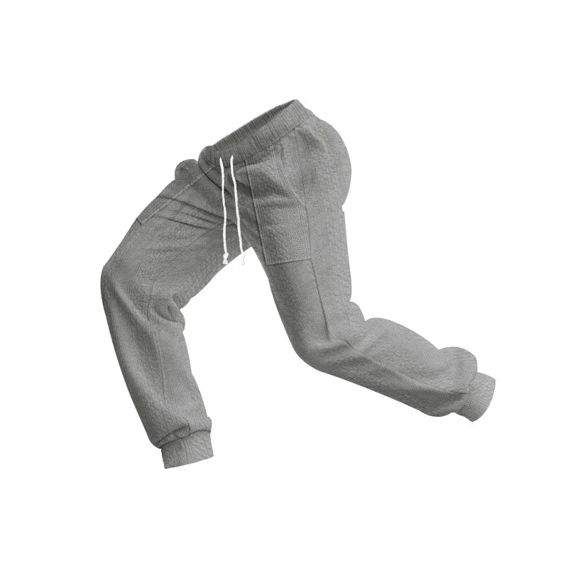 Men's Solid Color Sweatpants American Style Casual Pants Autumn Winter Home Wear Elastic Belt Soft and Comfortable Jogging Pants