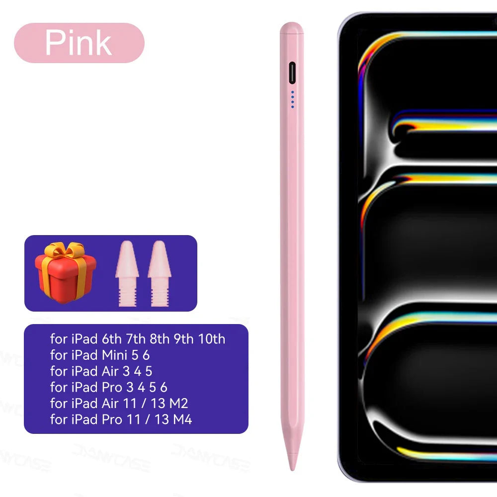 For iPad Pencil 2024 Air 6 M2 Pro M4 Stylus Pen with Palm Rejection Tilt,for iPad Pro 11 12.9 Air 4/5 7/8/9/10th mini 5 6 Tablet