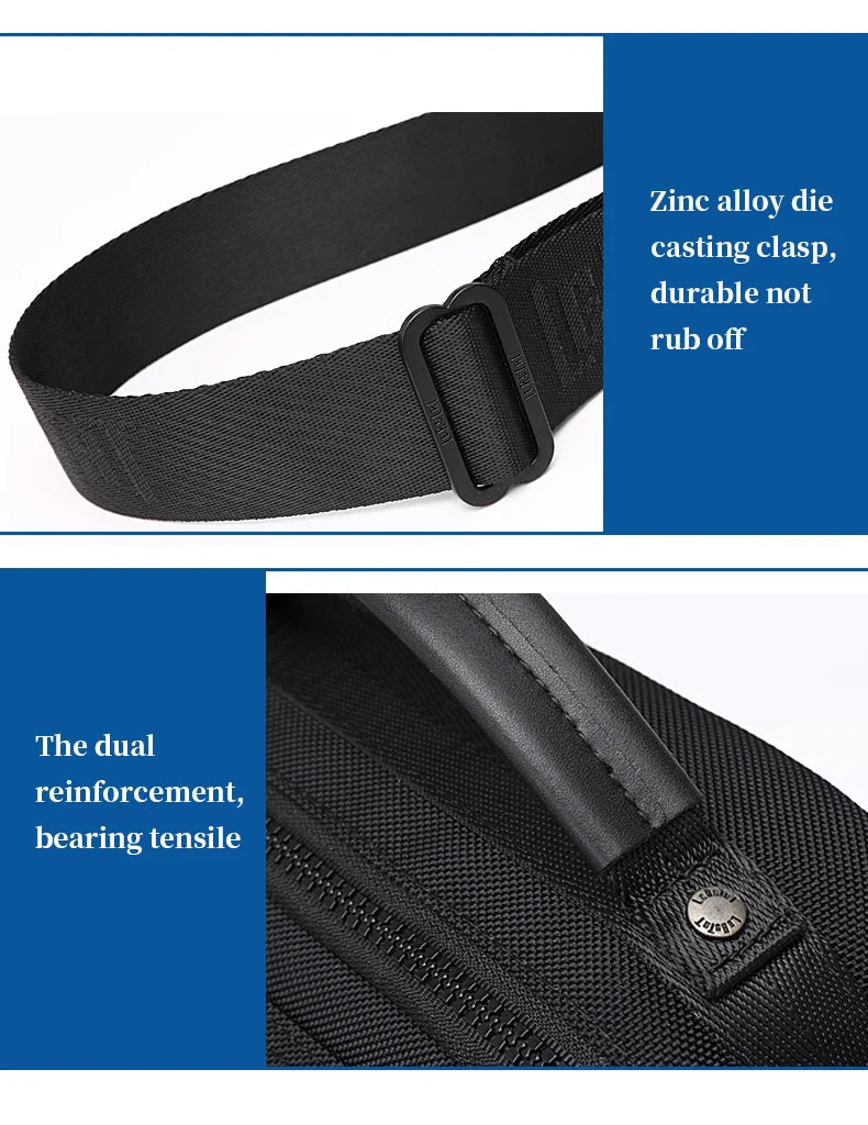 Men Multifunctional Fashion Anti-theft Shoulder Bag Travel Waterproof Oxford Crossbody Sling Bag Casual Messenger Pack For Male