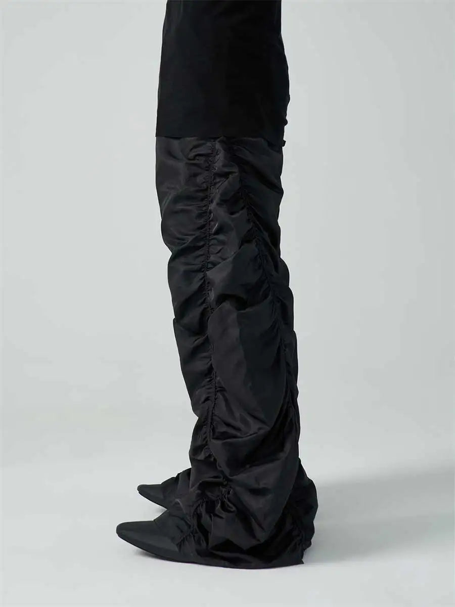 REDDACHiC Hip-hop Men's Ruched Sweatpants Y2k Retro Stacked Wide Leg Elastic Waist Quick-dry Casual Pants Sports Outdoor Clothes