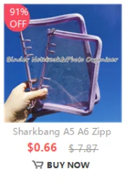 Sharkbang 10pcs A4 Binder Sleeves 7 Holes Postcards Sticker Organizer 11 Designs PP Refill Ring Bags Stationery Accessories