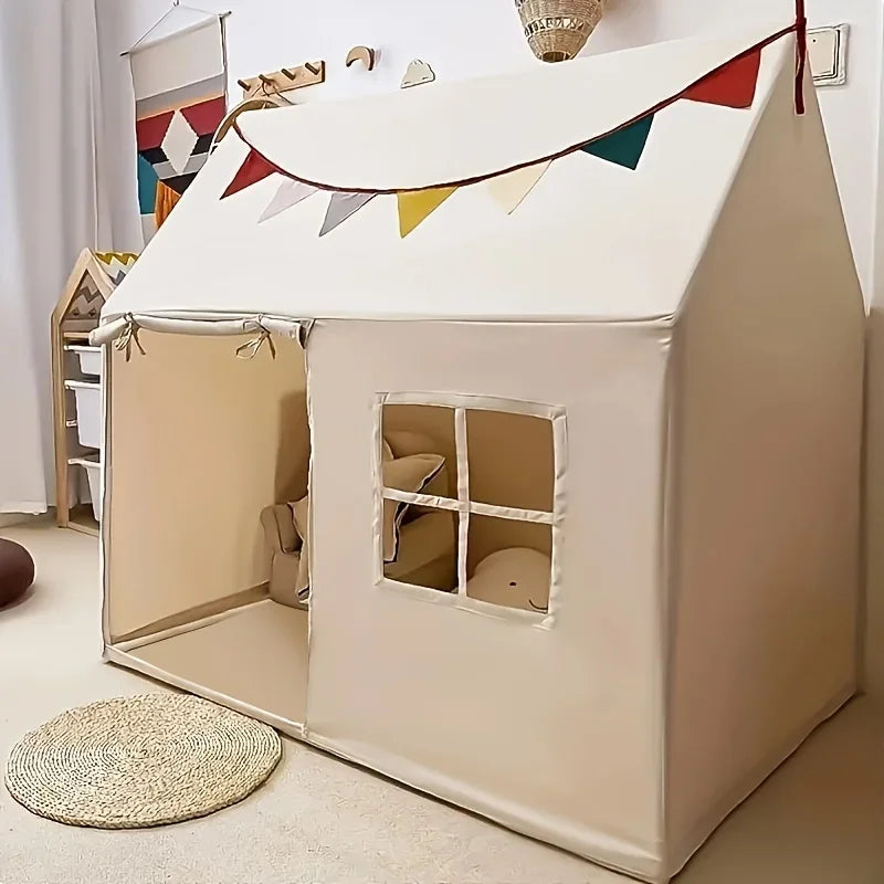 Game Tent With Colorful Flag Large Amusement Park Style Tent With Windows Easy To Clean Indoor Placeable Children Play Game Tent