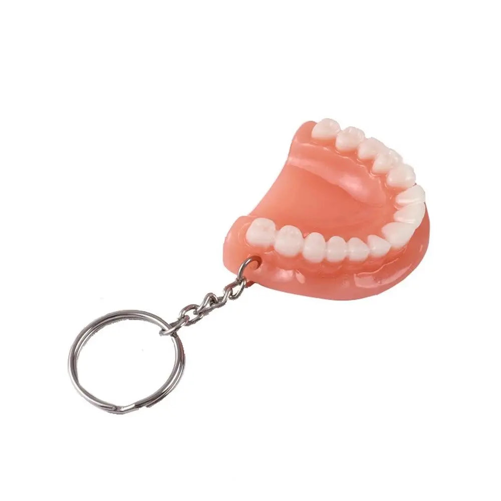 Decoration Dental Accessories Teeth Shape Simulation Upper Jaw Teeth Pendant Tooth Key Chain Denture Key Chain Teeth Keyring