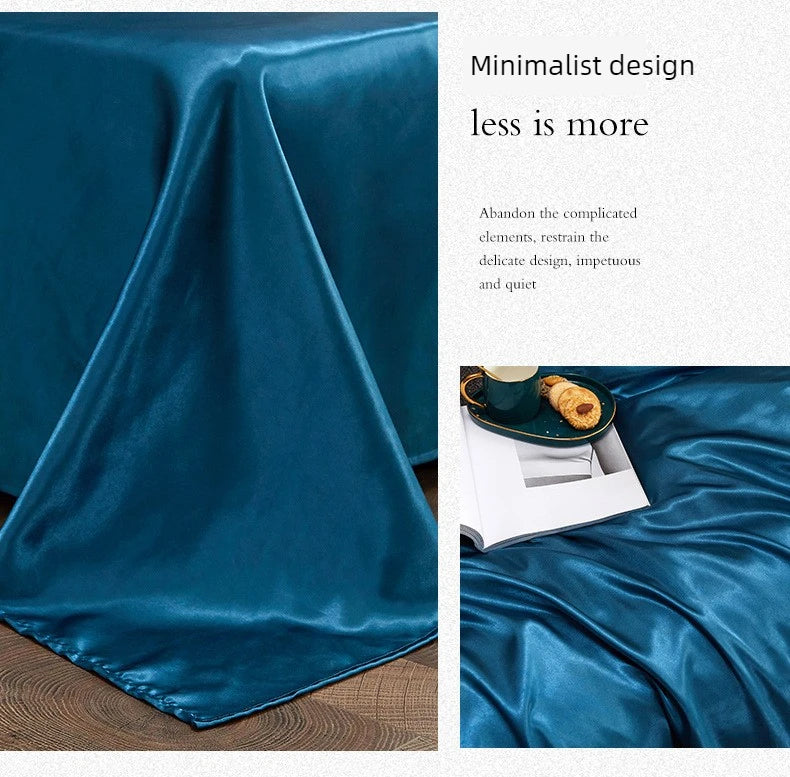 Duvet Cover Set Bed 120/150/180/200 Tencel Silk Bedding Set Black Green White Summer Sheet Luxury Stretch Fitted Sheet 180x200