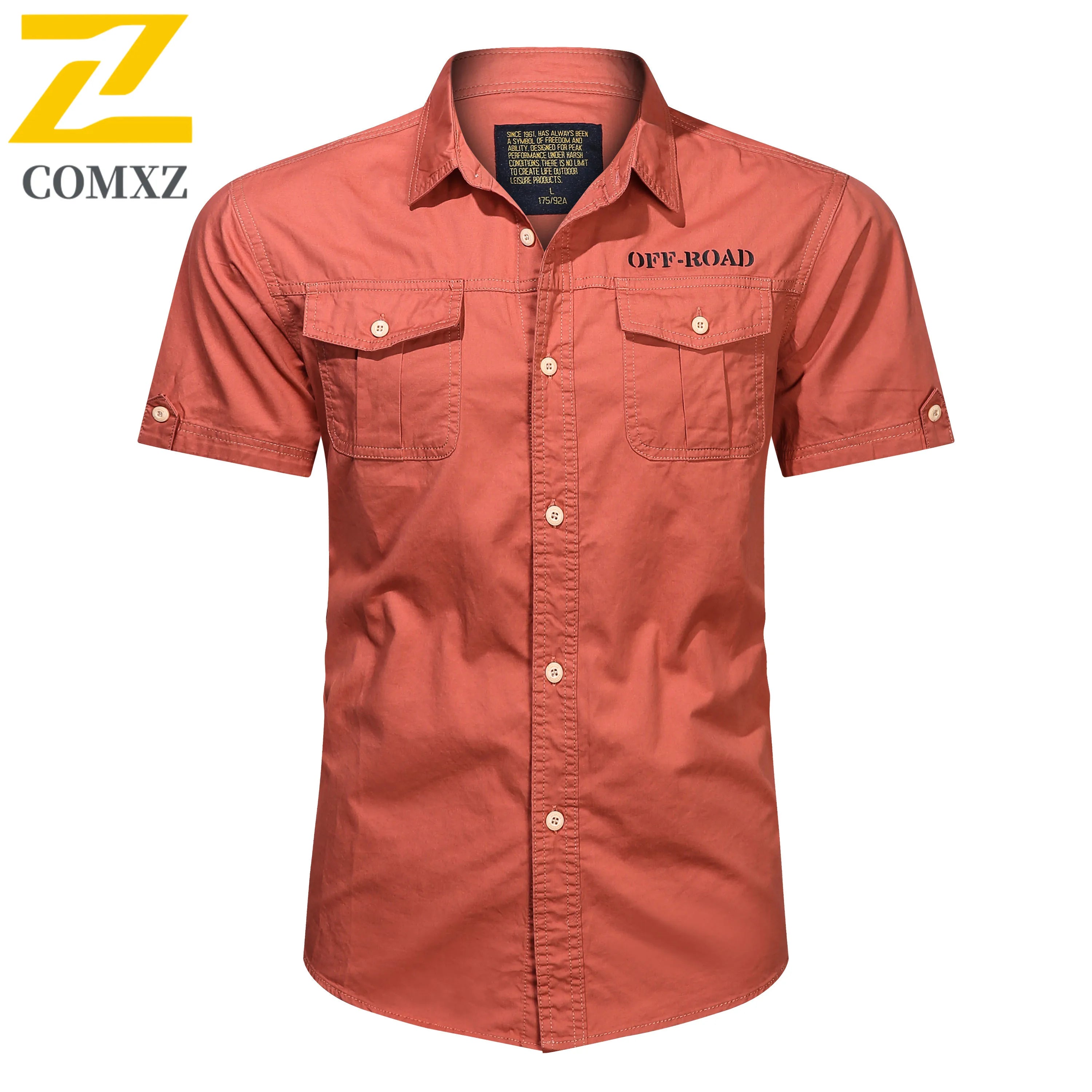 2025 New Shirts Men's Summer Casual 100 Cotton Multi-Pocket Short Sleeve Coat Outdoor Cycling Work Camping Single-breasted Shirt
