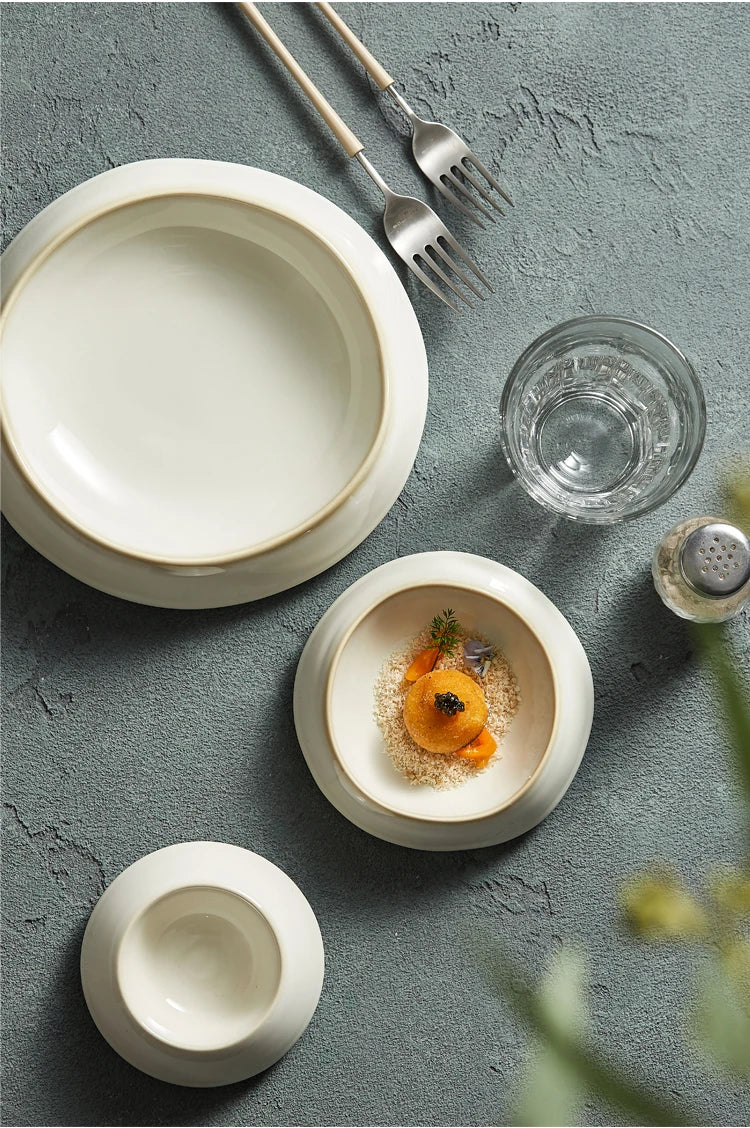 Ceramic Dinner Plate Family Steak Plate Pasta Plates Dessert Dish Cake Dish Dim Sum Bowl Cake Bowl Salad Bowls Kitchen Supplies