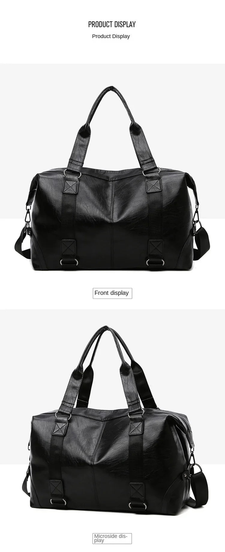 2023 New Men's Business PU Travel Handbag Soft Leather Texture Shoulder Bag Sports TrainingLarge Capacity Handheld Crossbody