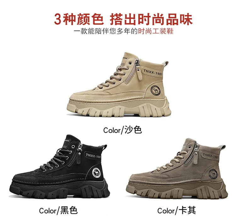 High-top boots, British workwear motorcycle shoes, versatile casual shoes, trendy outdoor shoes