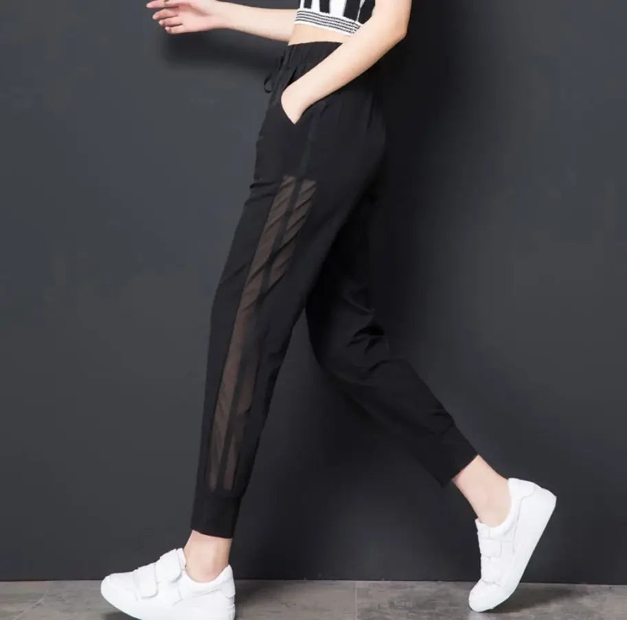 Sweatpants Harem Female Pants Black Joggers Jogging Trousers for Women Fitness Clothes and Capris Elastic Waist Drawstring 90s G