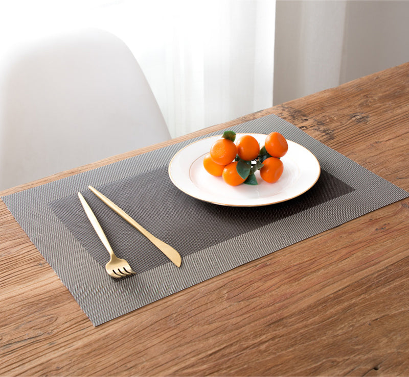 4/6Pcs Table Mat Set Non-Slip Bowl Pad Coaster Set Washable PVC Dining Table Placemats Modern Home Decoration Accessories