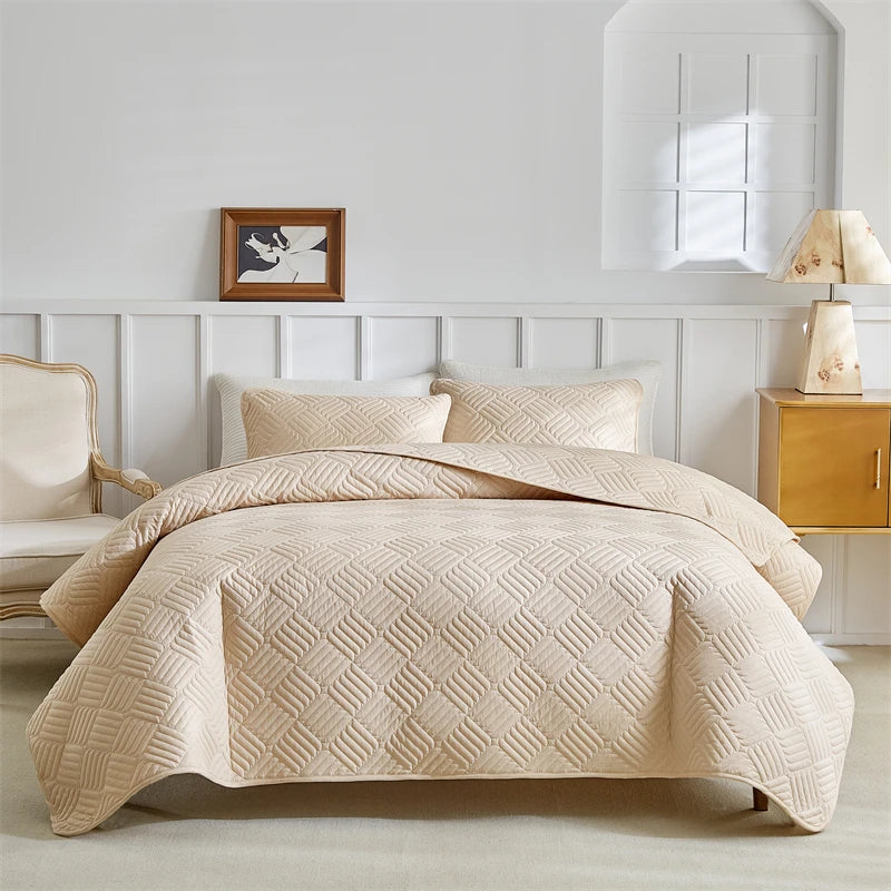 Quilt Bedding Sets, Lightweight Soft Bedspread Coverlet with Pillow Cases, Quilted Blanket Thin Comforter Bed Cover, All Season