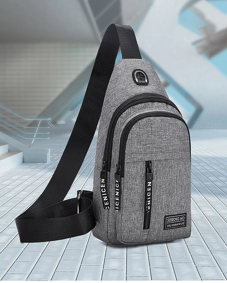 Travel Men's Handbags USB Chest Bag Designer Messenger Crossbody Bags Water-Proof Shoulder Bag Diagonal Package Sports Back Pack
