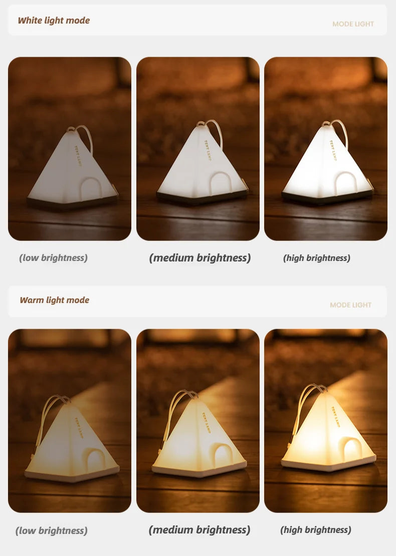 Tent Night Light Bedroom Charging Ambient Lamp Simple Bedside Lamp Portable Atmosphere Night Light For Outdoor Camping