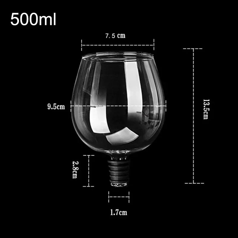 UPORS Wine Pourer In Bottle Direct To Drinking Creative Glass Cup Transparent Shot Glass Wine Decanter with Cork Bar Tools