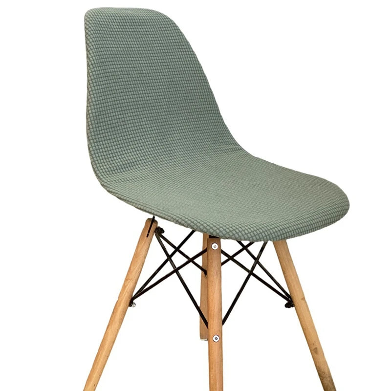 Jacquard Waterproof Shell Chair Cover Short Back Scandinavian Chair Covers Adjustable Dining Room Seat Covers for Bar Party
