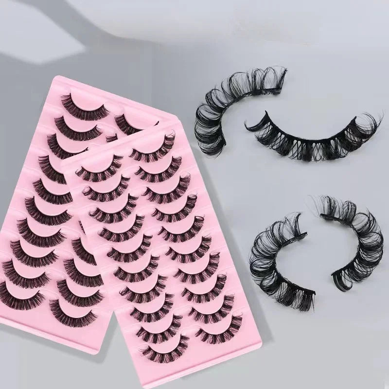 NEW 10Pairs 3D Mink Lashes russian strip lash Dramatic False Eyelashes Faux Cils Makeup Wholesale Fake Eyelash Extension
