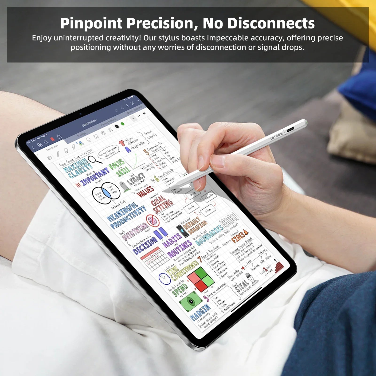 For Apple Pencil 2 with Apple Find My in App iPad Pencil for iPad Air 6 Pro 13' 2024 Air5 4 iPad Pro 11 12.9 with Palm Rejection
