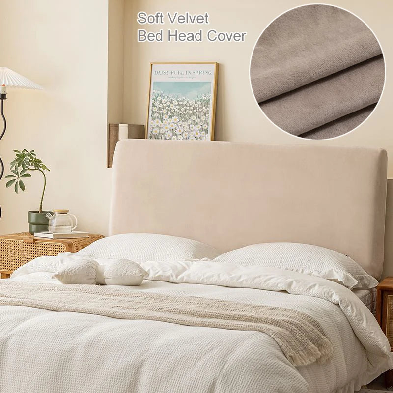 Soft Velvet Bed Head Cover Thicken Elastic Bed Cover All-inclusive Comfortable Headboard Cover for Home
