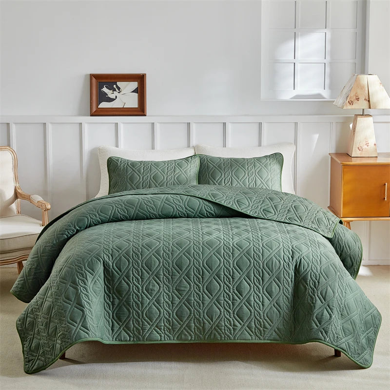 Quilt Bedding Sets, Lightweight Soft Bedspread Coverlet with Pillow Cases, Quilted Blanket Thin Comforter Bed Cover, All Season