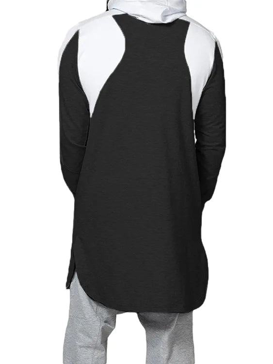 Men Sweatshirt T-shirt Spring Autumn Solid Color Loose Zip Pullover Sweater Men Casual Long Sleeve Hooded Round Neck Sweatshirt