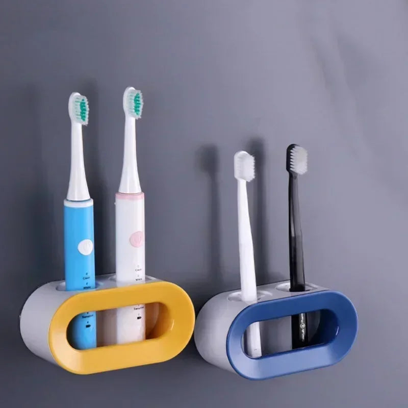 Bathroom Toothbrush Holder Wall Mount Bathroom Organizer Double Single Hole Self Adhesive Tooth Brush  Accessories Space Saving