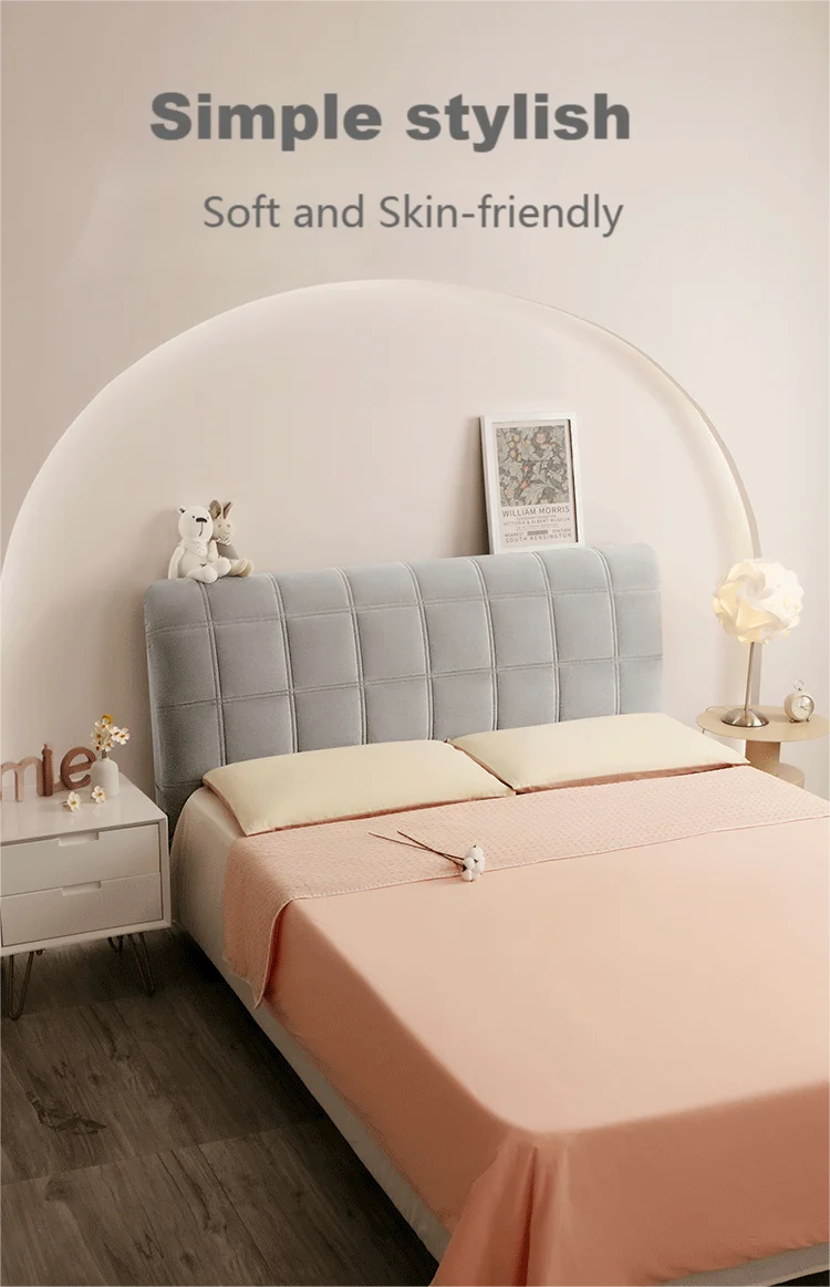 Luxury Plaid Bed headboard Cover Bedroom Soft Warm Winter Thicken All inclusive Bedhead Dust Protector Universal Bed Back Covers