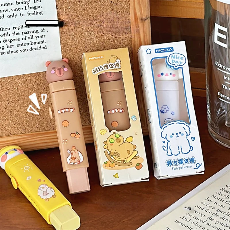 Cute Cartoon Cute Pet Push Pull Eraser Primary School Student Prize Learning Stationery Leave No Trace No Shard Eraser