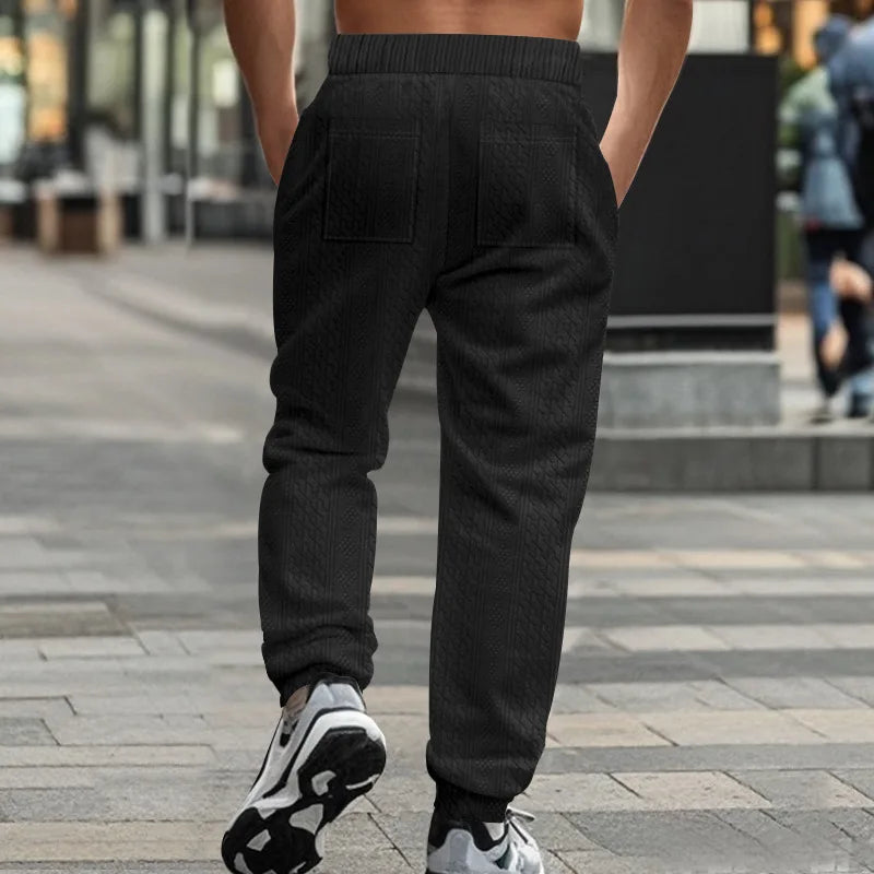 Men's Solid Color Sweatpants American Style Casual Pants Autumn Winter Home Wear Elastic Belt Soft and Comfortable Jogging Pants