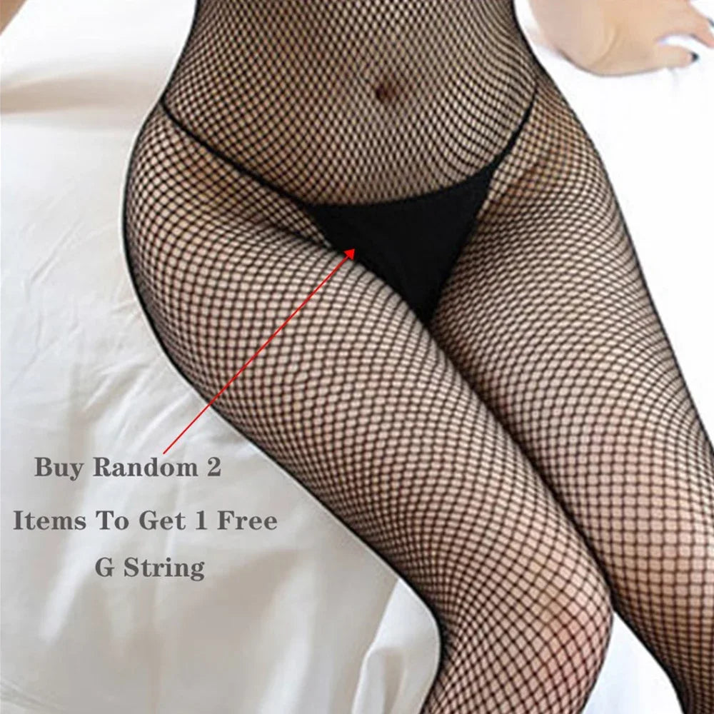 2024 Plus Size Bodystocking Hot Bodysuits For Women Sexy Fishnet Lingerie Babydoll Dress Porno Underwear Mesh Stockings For Sex