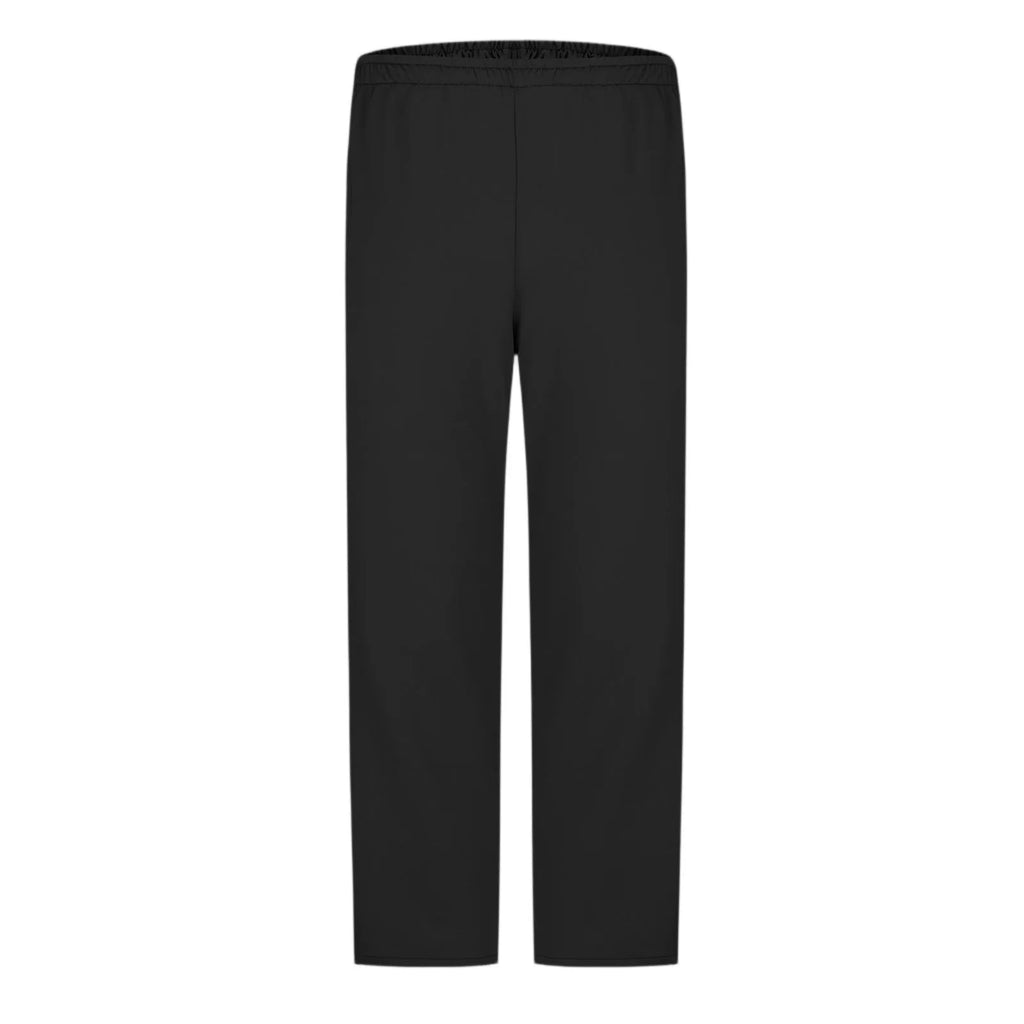 Men Sweatpants Elastic Waistband Pockets Splicing Color Mid-Rise Long Trousers Wide Leg Side Zipper Tear Away Basketball Pants