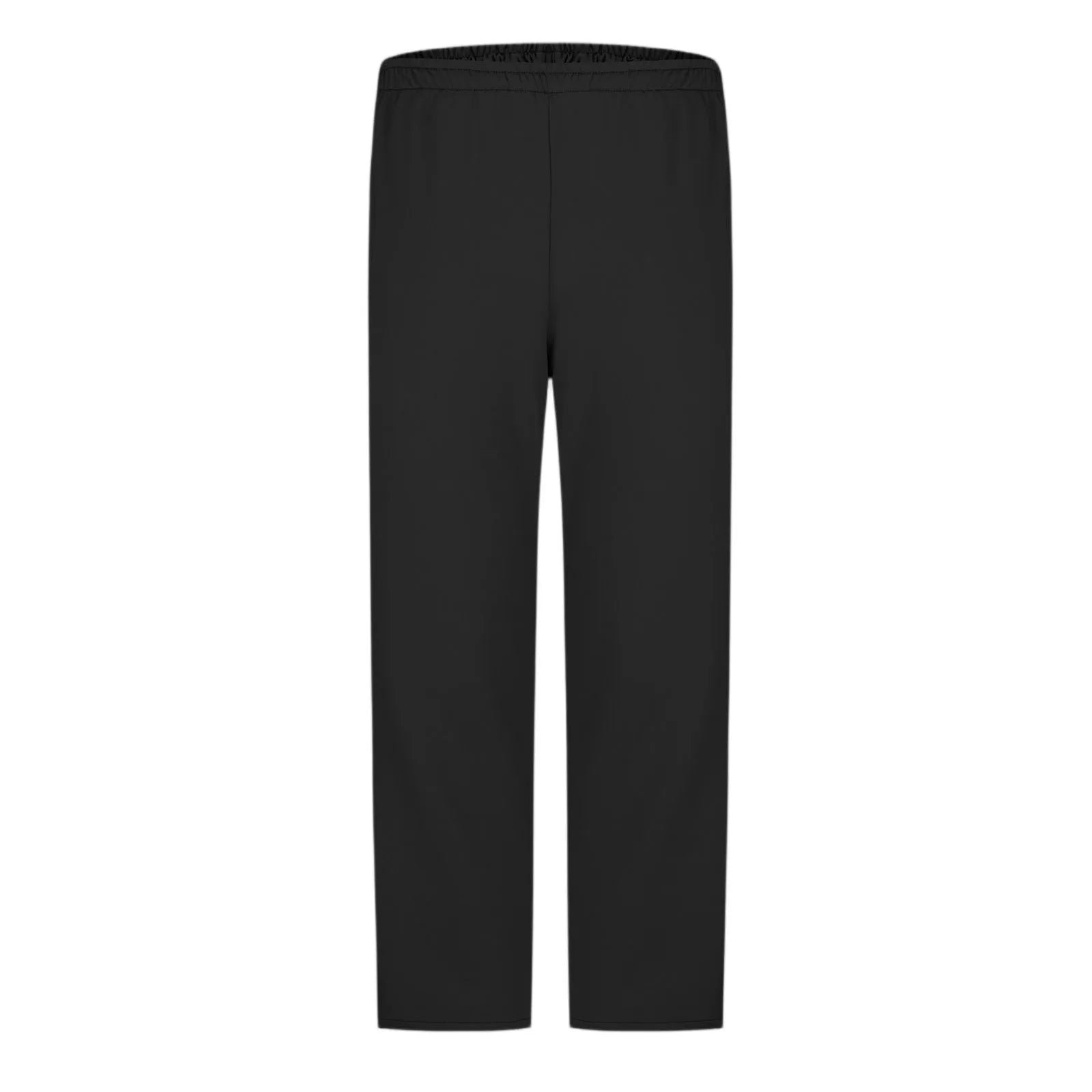 Men Sweatpants Elastic Waistband Pockets Splicing Color Mid-Rise Long Trousers Wide Leg Side Zipper Tear Away Basketball Pants