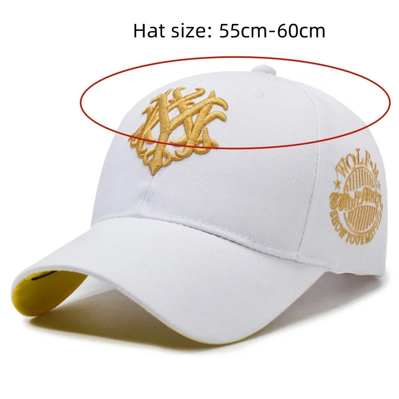 Vintage Gothic Embroidered "NY" Baseball Cap – Adjustable Cotton Snapback Hat for Men Women, Casual Outdoor Sun Hat
