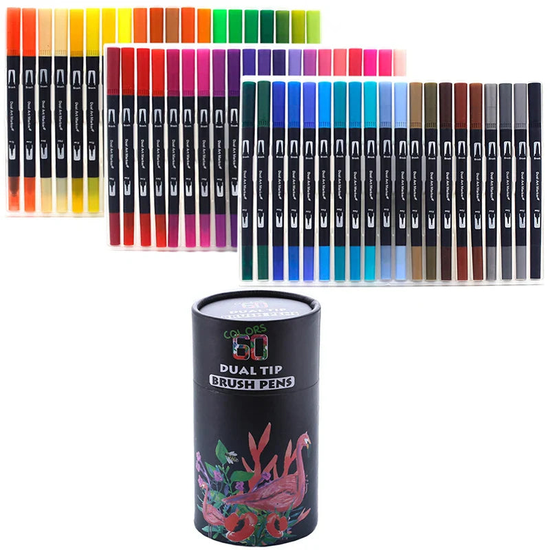 12/24/36 120 Colors Double Ends Manga Art Brush Pen Set Pencil Watercolor Art Markers Fineliner Calligraphy Pens Art Supplies