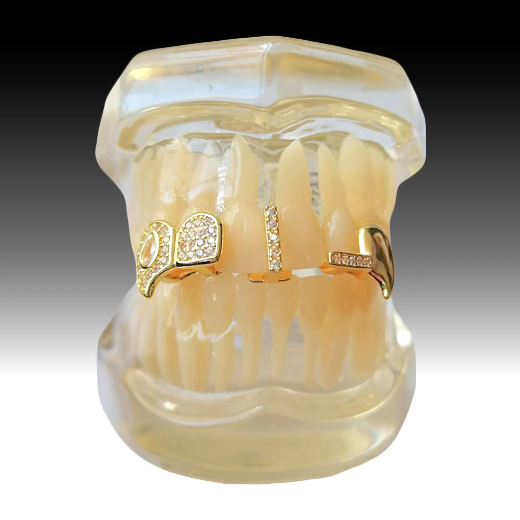 Personalized Fashionable Hip-Hop Three-Piece Tooth Accessories For Men And Women, Suitable For Festivals And Parties.