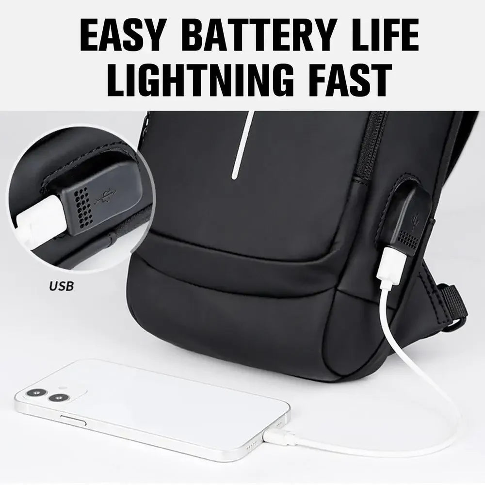 Men Anti Theft Chest Bag Shoulder Bags USB Charging Crossbody Package School Short Trip Messengers Bags Men's Oxford Sling Pack
