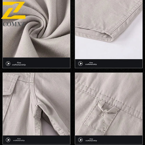 2025 New Shirts Men's Summer Casual 100 Cotton Multi-Pocket Short Sleeve Coat Outdoor Cycling Work Camping Single-breasted Shirt