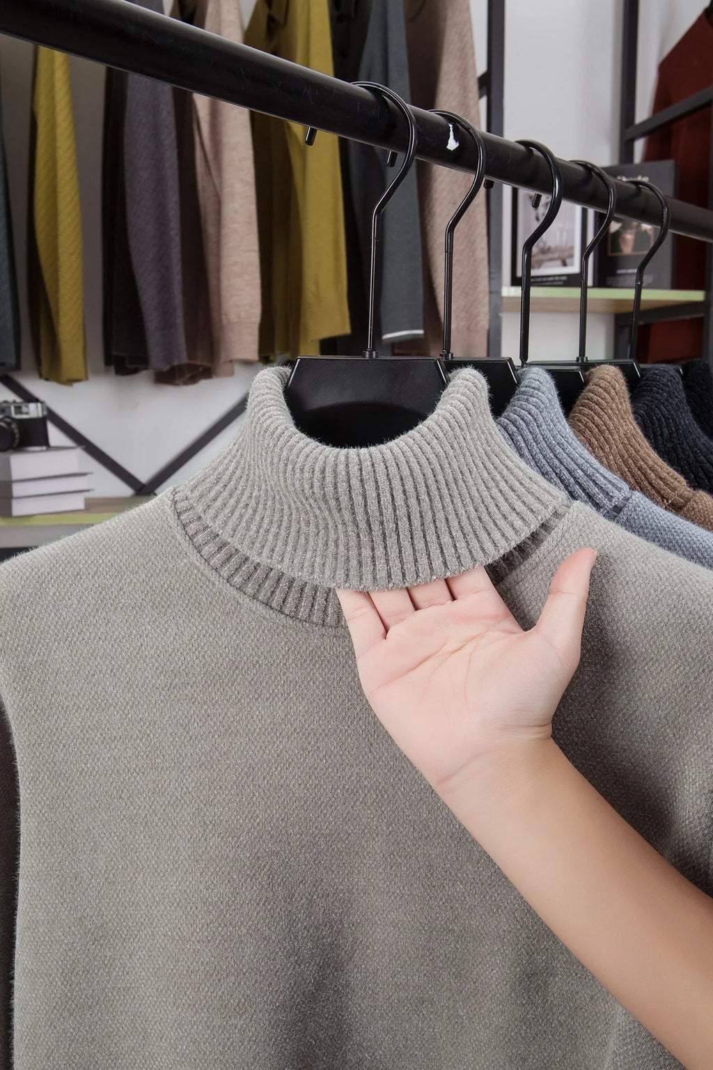 Designer Luxury Brand Men's Knit Pullover Pony Embroidered Sweater Winter British Business Fashion Trend Plush Thicken Menswear