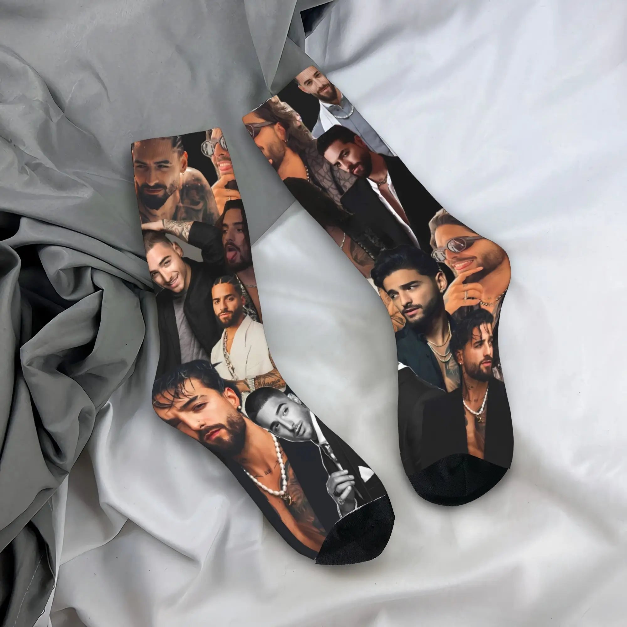 Maluma Rapper Socks  Anti Slip Stockings Women Men Comfortable Outdoor Socks Winter Fashion Graphic Socks
