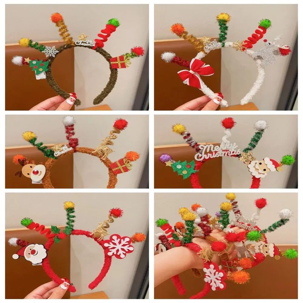 Hair Accessories Christmas Headband Merry Chritmas Xmas Santa Claus Hair Hoop Headpiece Hairband Antler Hair Hoop Girls/Female