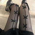 Women Stockings Pantyhose Hollow Out Transparent Slim Fishnet Pantyhose with Bow-knot