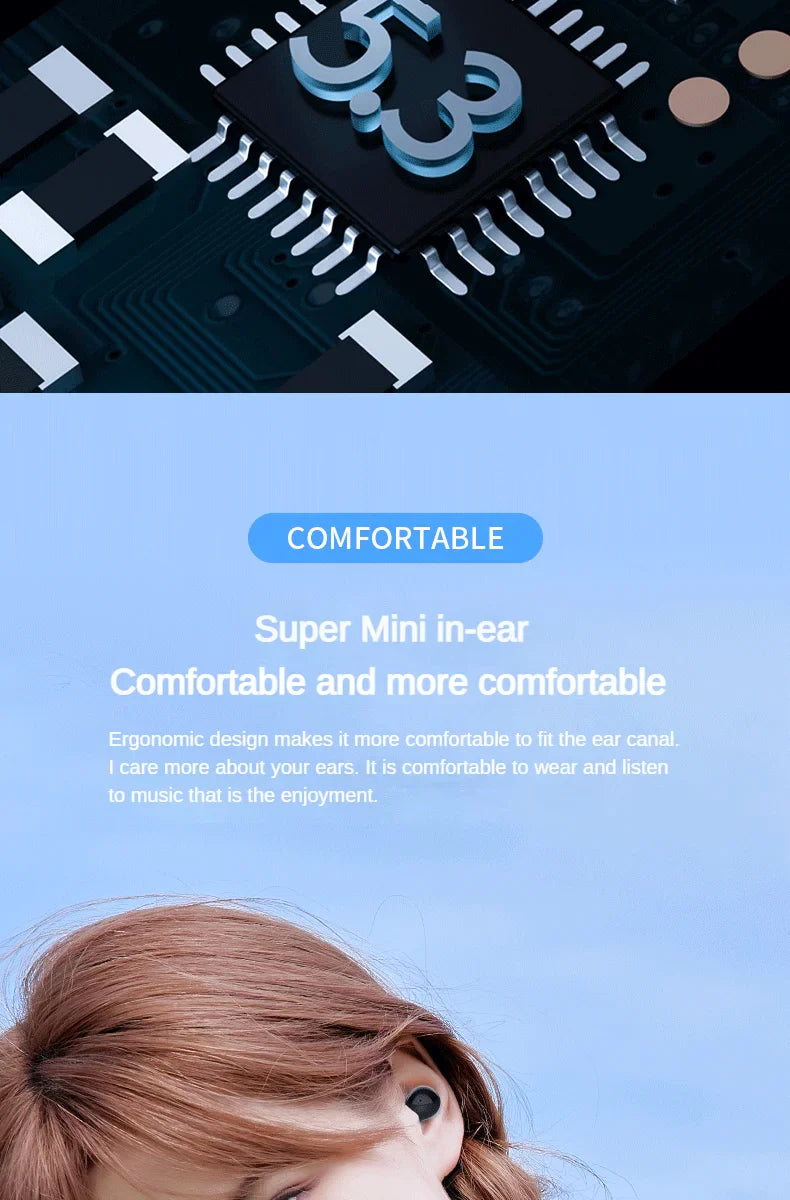 SK18 Heavy Bass Headphones Wireless Bluetooth Earphones Sleeping Headset With Mic Noise Reduction Mini Earbuds For Xiaomi Redmi