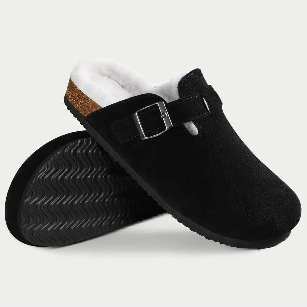 KIDMI Suede Clogs for Women Men Mules Cork Footbed Sandals With Arch Support Fashion Nonslip Outdoor Beach Slippers Home Shoes